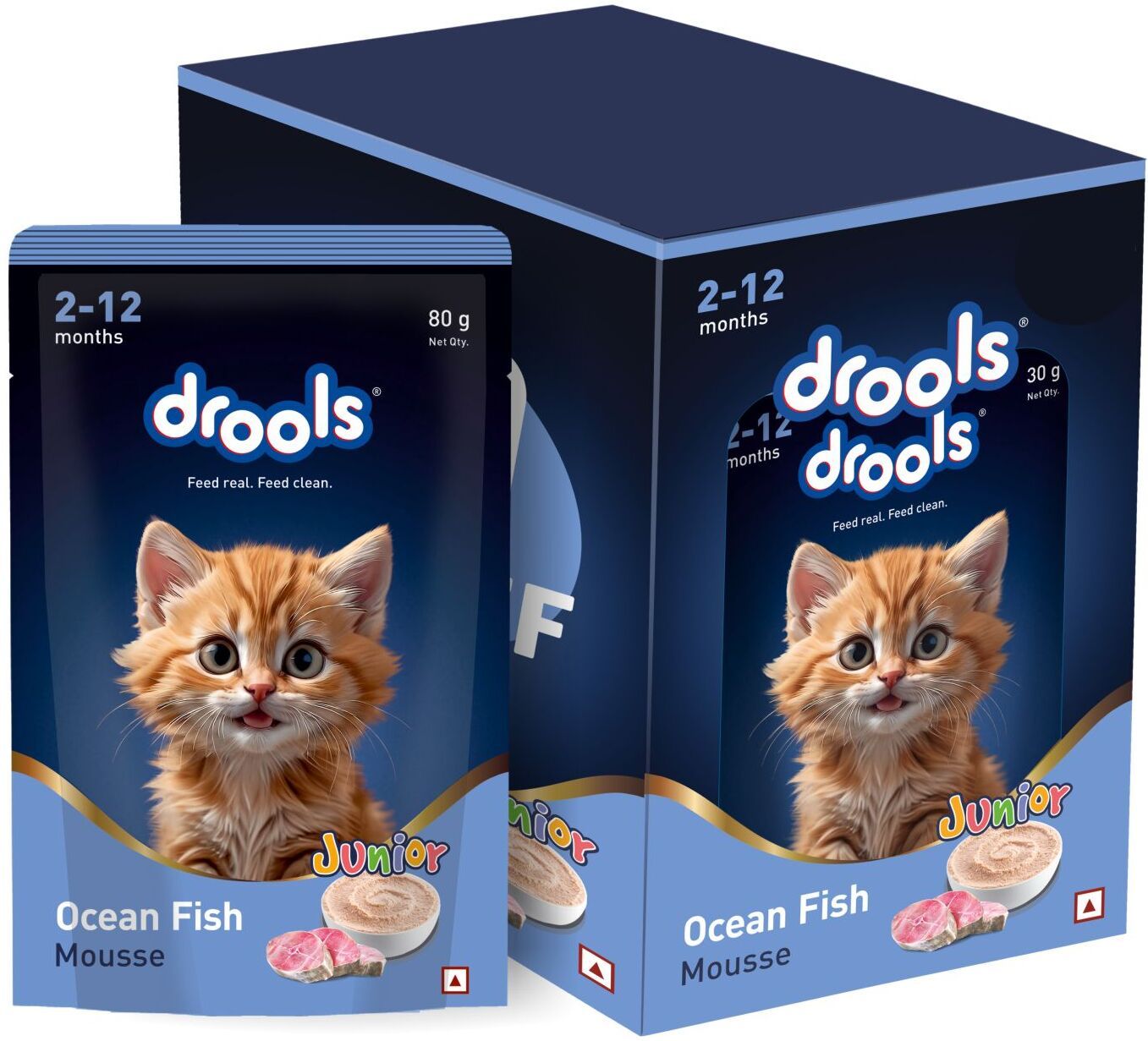 Mousse For Adult Cats Sea Food 0.4 kg (5x0.08 kg) Wet Young Cat Food-image-11
