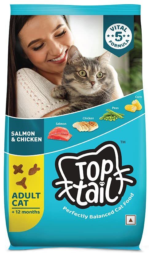 TOP tail Salmon and Chicken Dry Food for Adult Cat Chicken, Salmon 3 kg Dry Adult Cat Food-picture-34