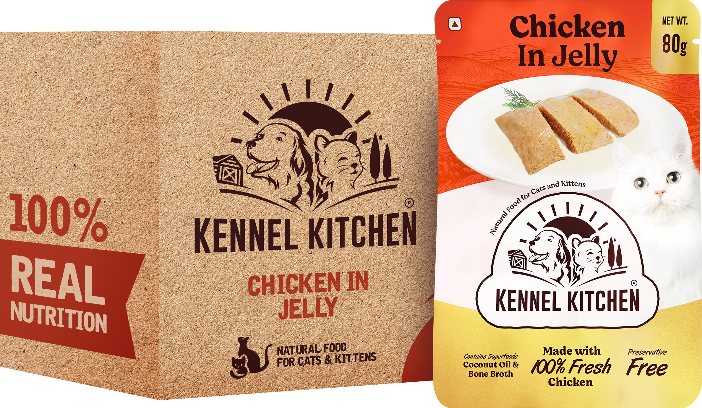 kennel kitchen Chicken in Jelly Chicken 0.96 kg (12x0.08 kg) Wet Adult, New Born, Senior, Young Cat Food-picture-30
