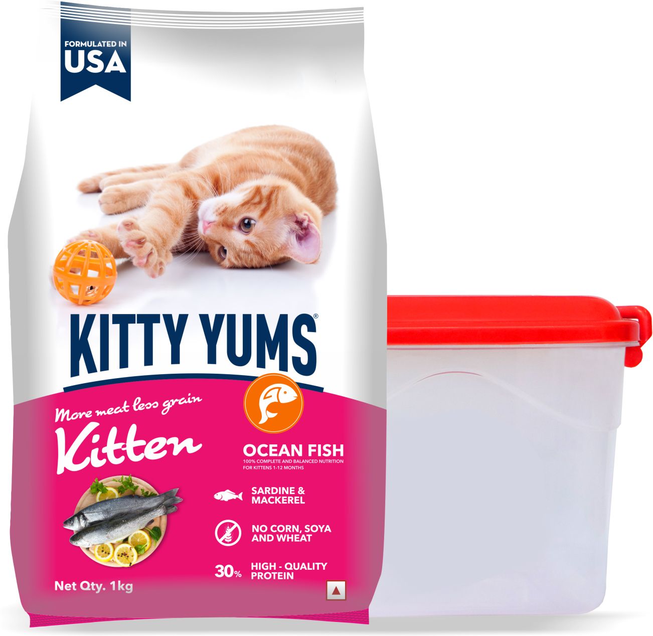 kitty yums With Container Ocean Fish 1 kg Dry Young Cat Food-picture-12