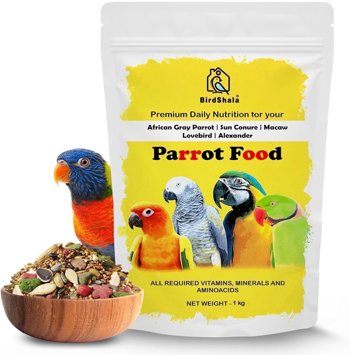 treat for loyalty Parrot Food for All Life Stages African Grey Parrot,Sun Conure,Macaw,Lovebird Nuts 1 kg Dry Adult, Young Bird Food-picture-15