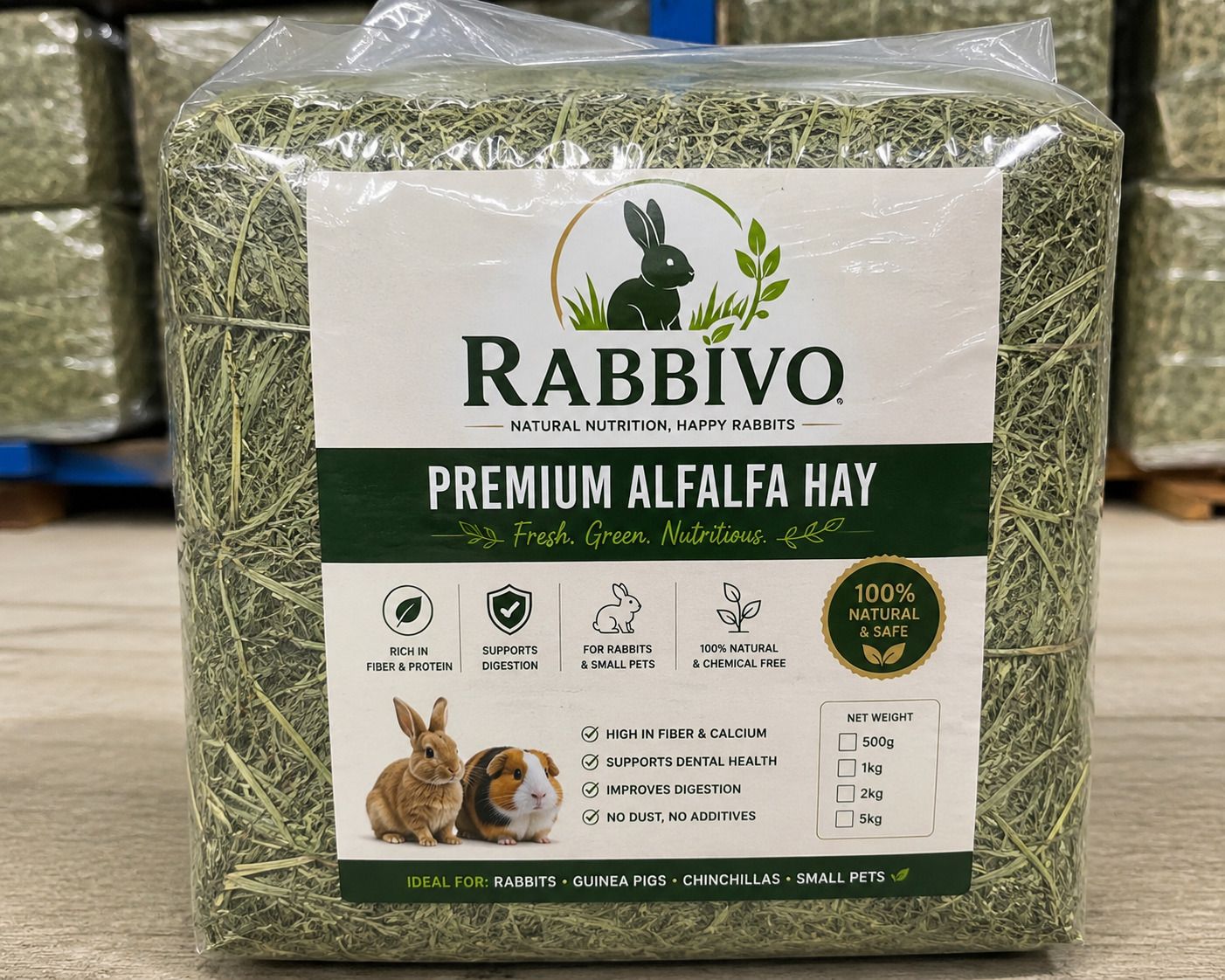 rabbivo RPS Premium Alfalfa Hay Rabbit 1.5 kg Dry All Life Stages Rabbit Food-picture-28