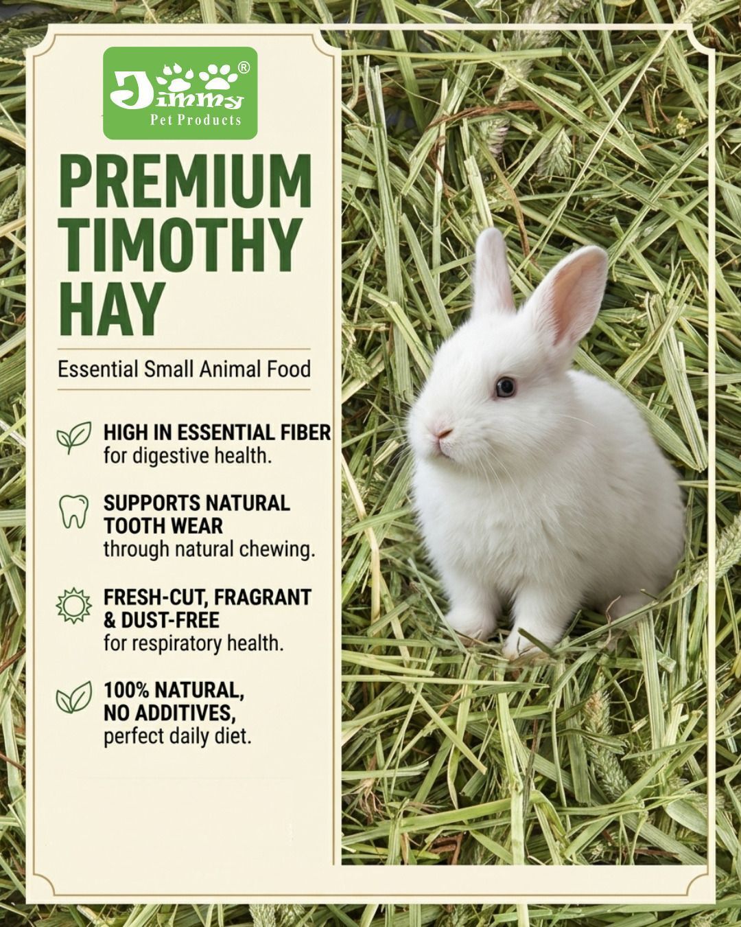jimmy Green Timothy Hay for Rabbit Guinea Pig Hamster High Fiber Natural 0.499 kg Dry All Life Stages Rabbit Food-picture-22
