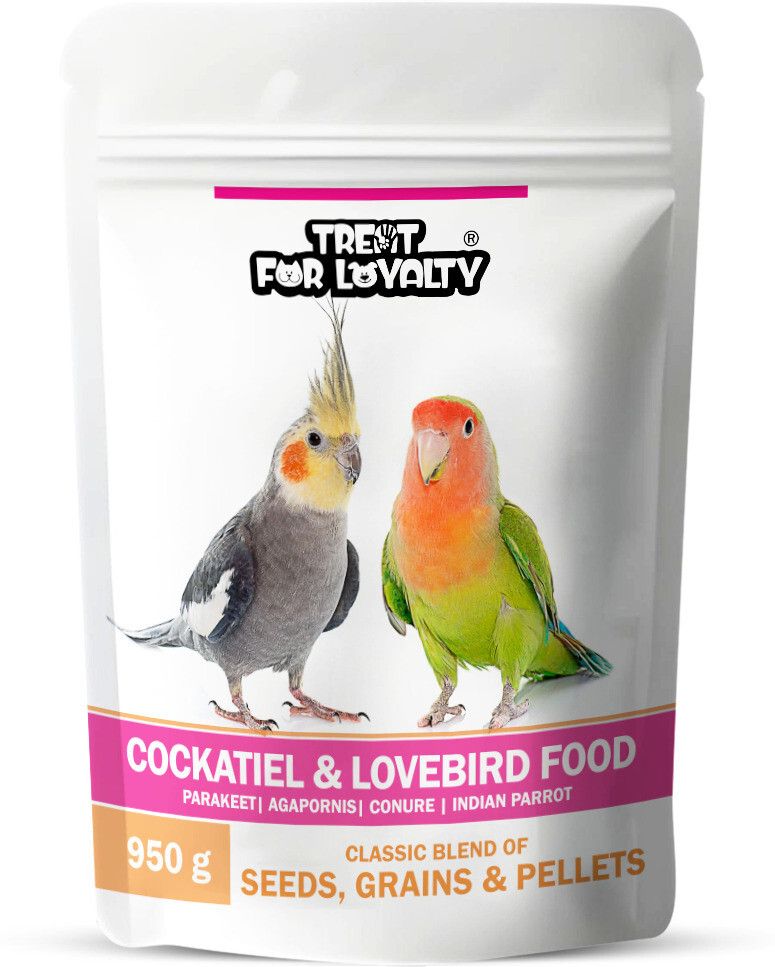 treat for loyalty Cockatiel & Lovebirds Food | Premium Seed Blend of Grains, Nuts & Fruit 0.95 kg Dry Adult, Young Bird Food-picture-26