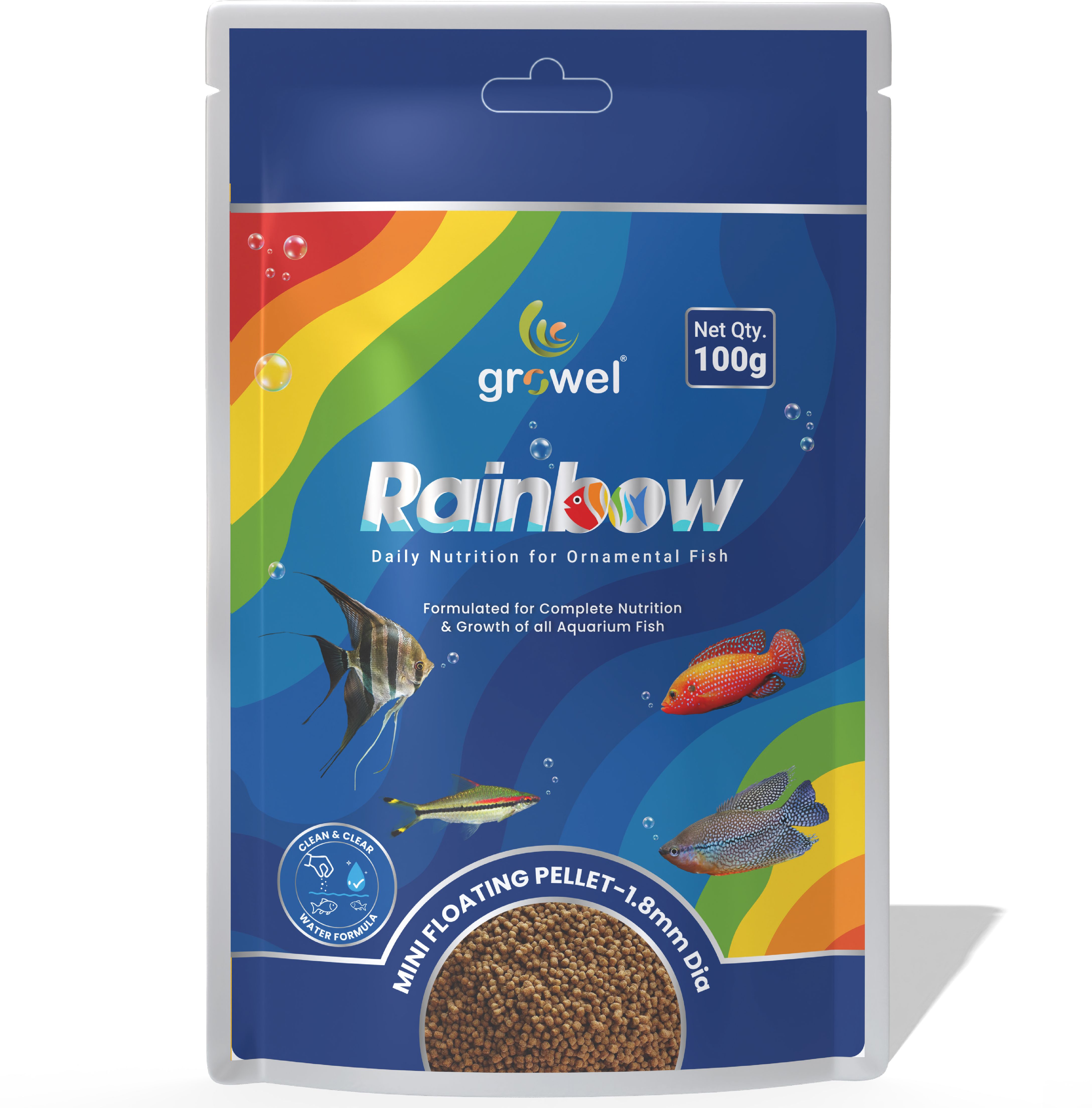 growel rainbow Growel Rainbow_Mini Floating Pellet_1.8mm_100g 0.1 kg Dry Adult Fish Food-picture-42