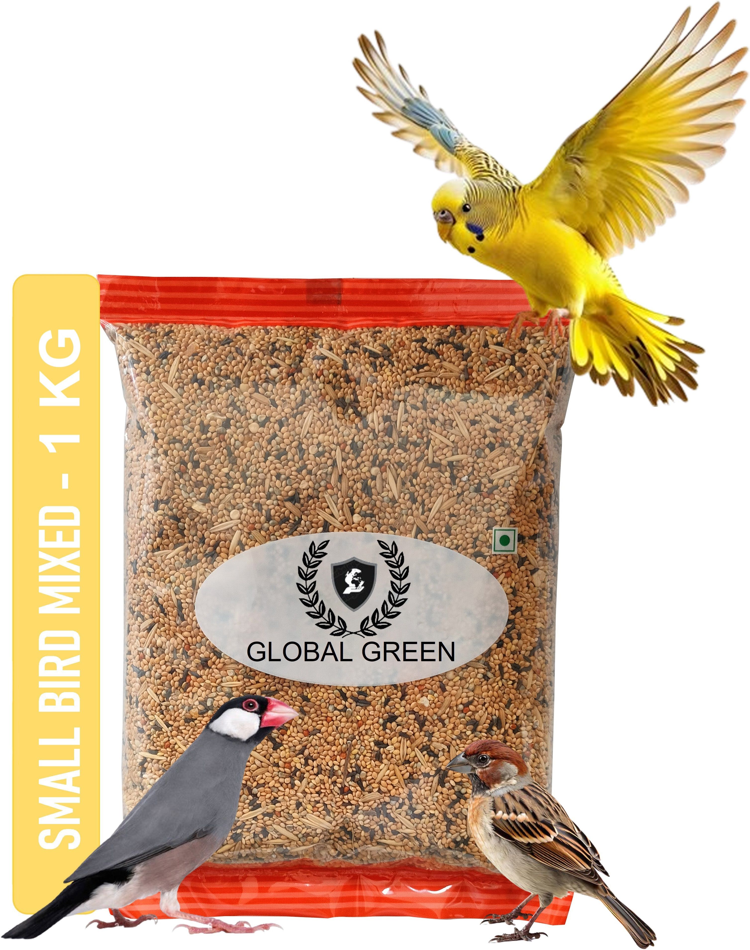 global green Premium 9 type of small bird Seed Mix 1 KG for Budgies, Java & Sparrow 1 kg Dry Adult, New Born, Senior, Young Bird Food-picture-20