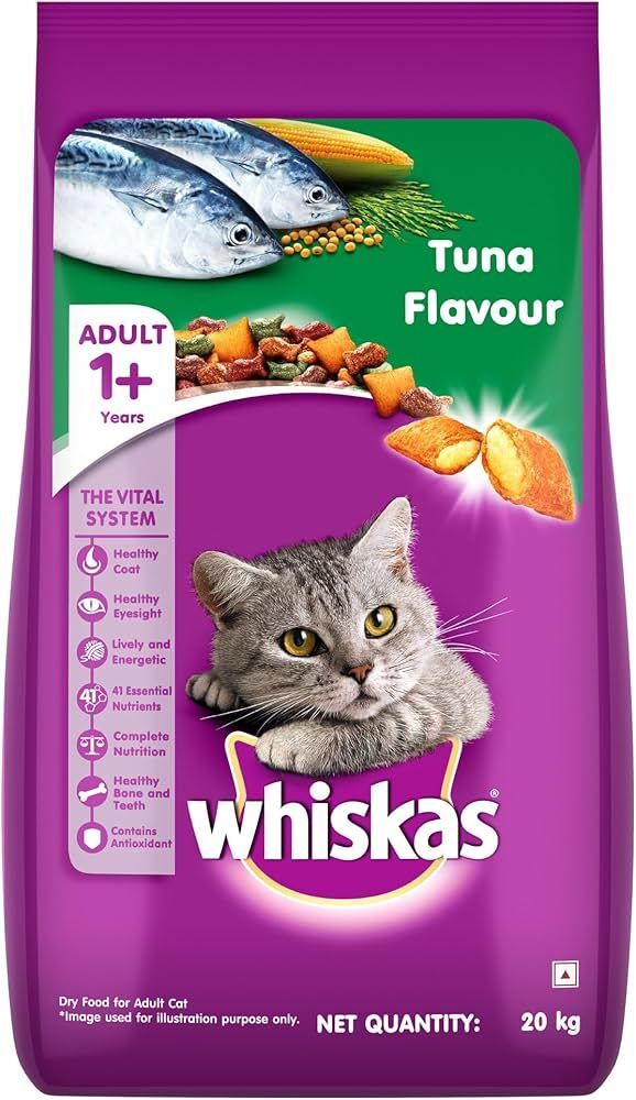 whiskas Dry Cat Food for Adult Cats (1+ Years), Tuna Flavour Tuna 20 kg Dry Adult Cat Food-picture-18
