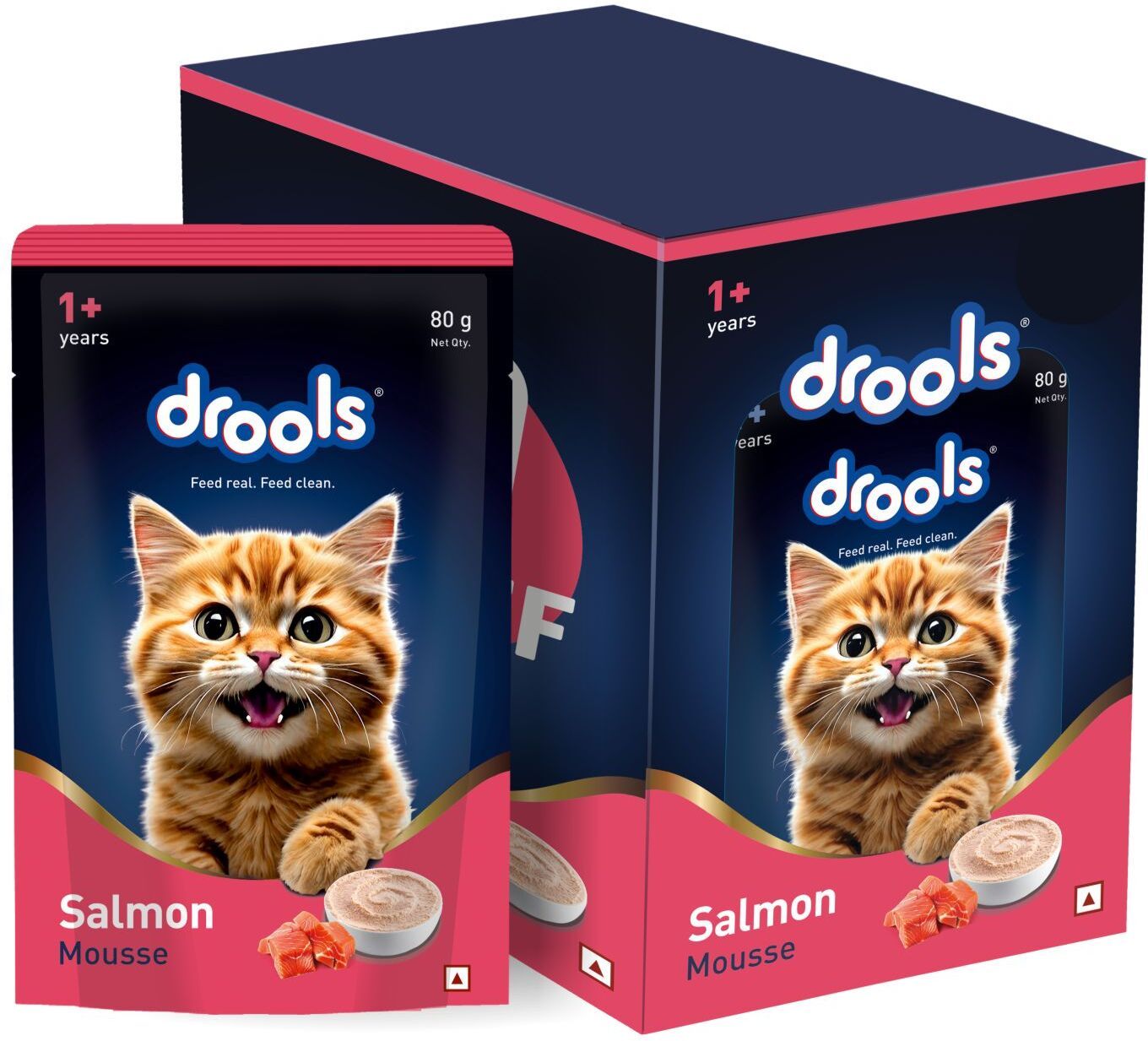 drools Mousse For Adult Cats Salmon 0.4 kg (5x0.08 kg) Wet Adult Cat Food-picture-43