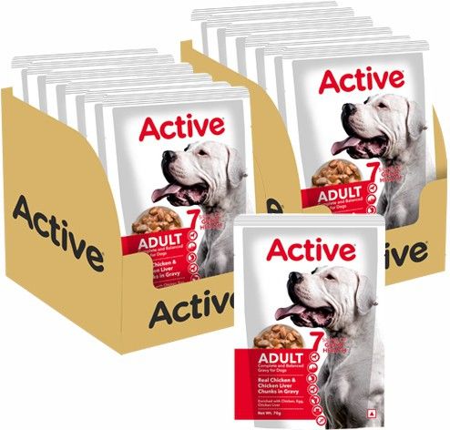 Gravy (16 X 70g) Wet Adult Dog, Chicken Liver Chunks and Real Chicken 1.12 kg Wet Adult Dog Food