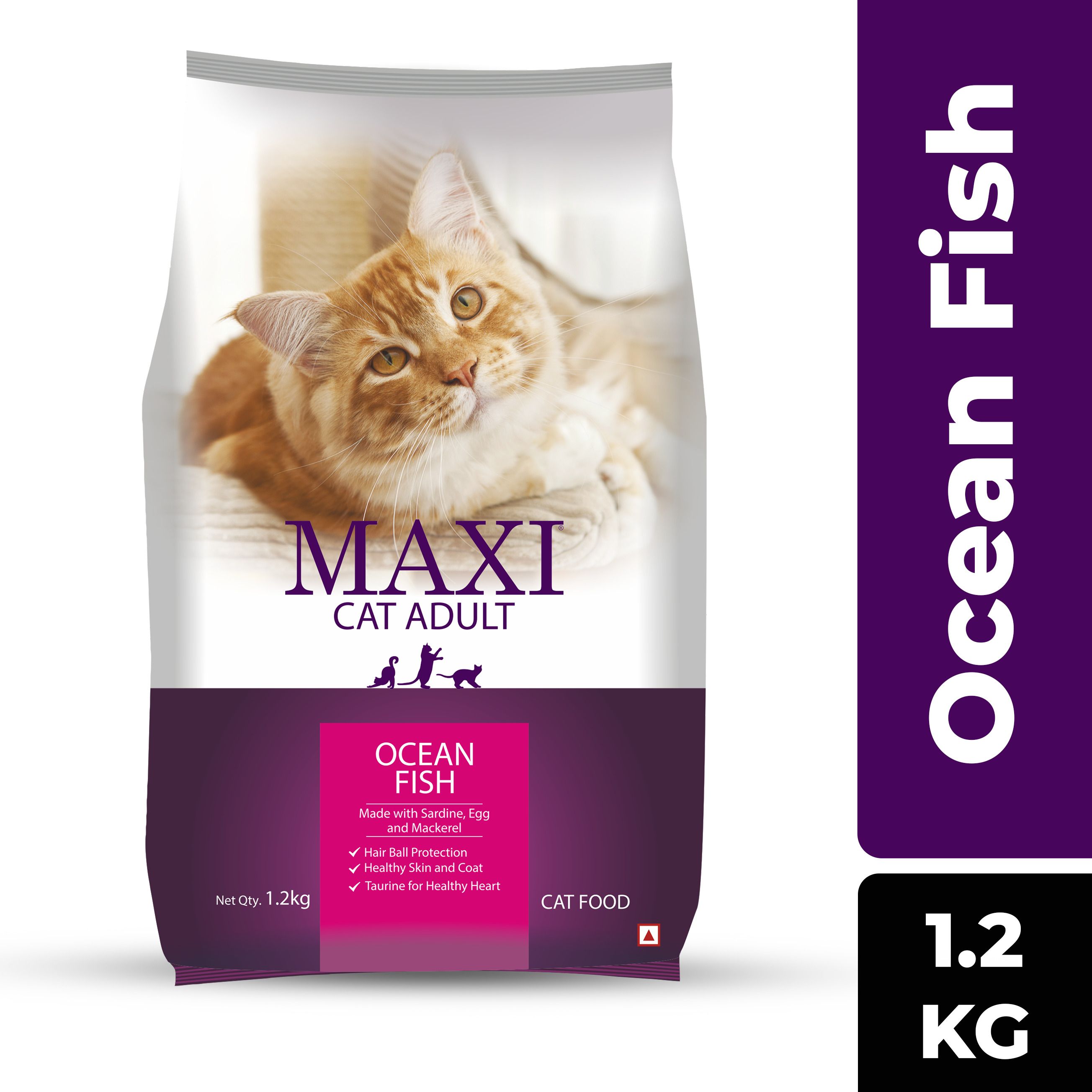 maxi Ocean Fish Made with Sardine, Egg and Mackerel Fish 1.2 kg Dry Adult Cat Food-picture-12
