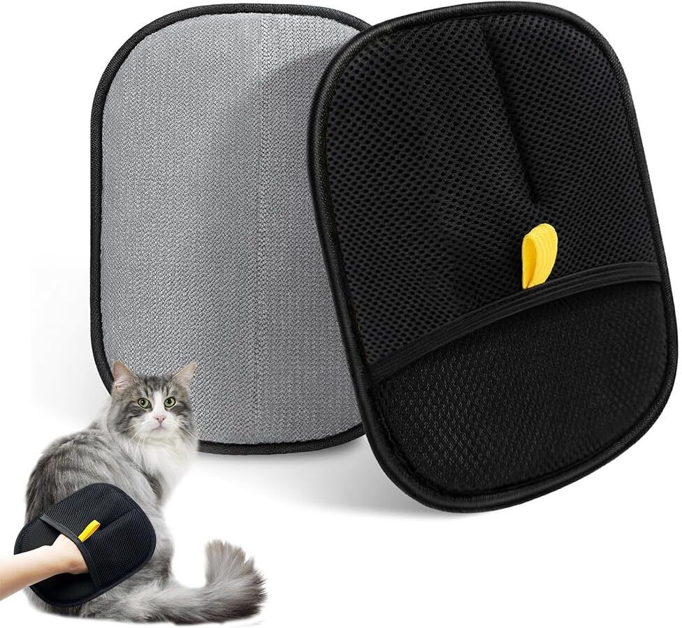Pet Hair Removal Gloves Static Hair Catcher Mitt for Dogs Cats 9.85x8.46 Inches Grooming Gloves for Dog & Cat