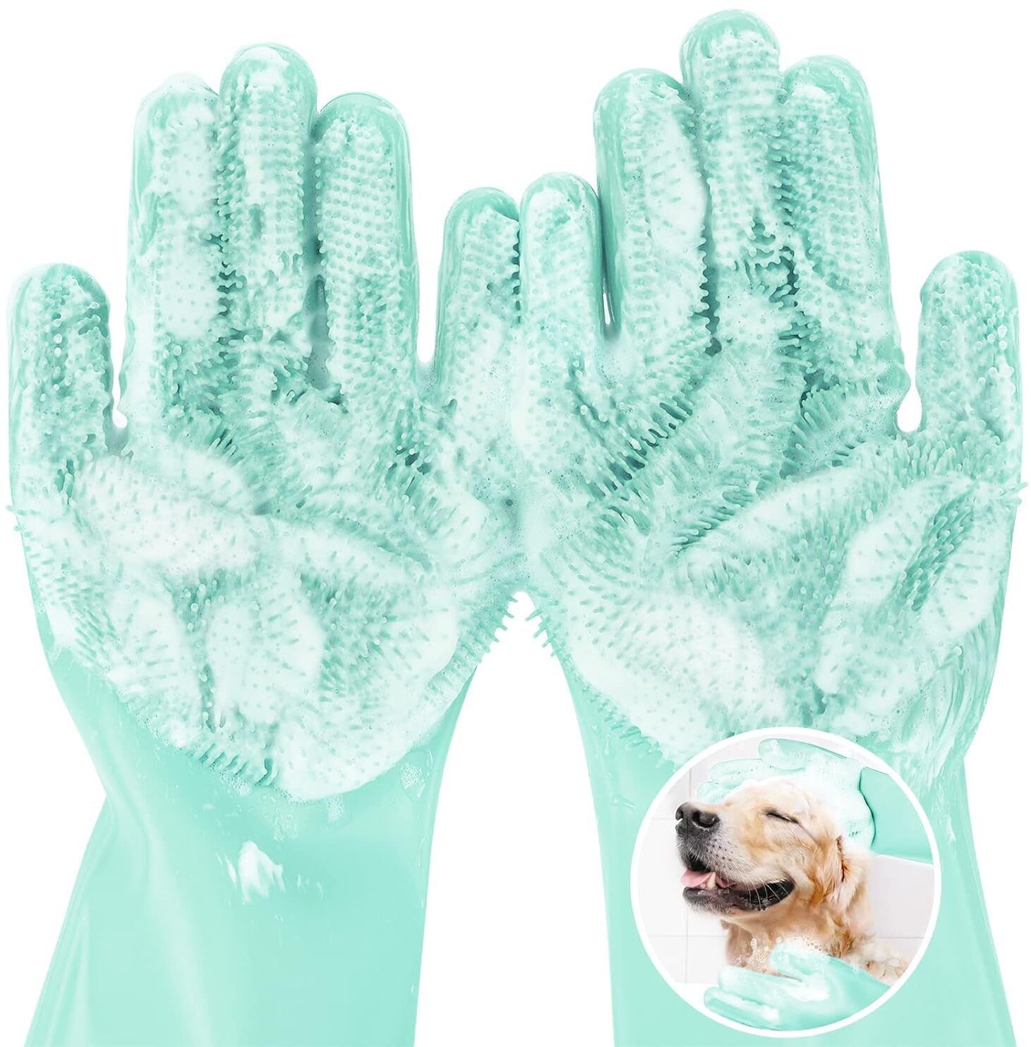 pet joy Heat Resistant Pet Bathing Gloves Grooming Gloves for Dog-picture-17