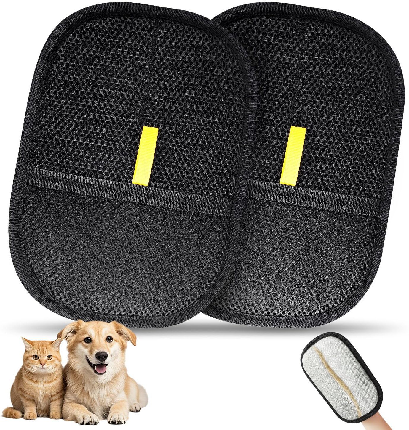 2 Pcs Pet Hair Remover Gloves – Static Hair Catcher Mitt, Fur Remover & Grooming Gloves for Dog & Cat-image-5