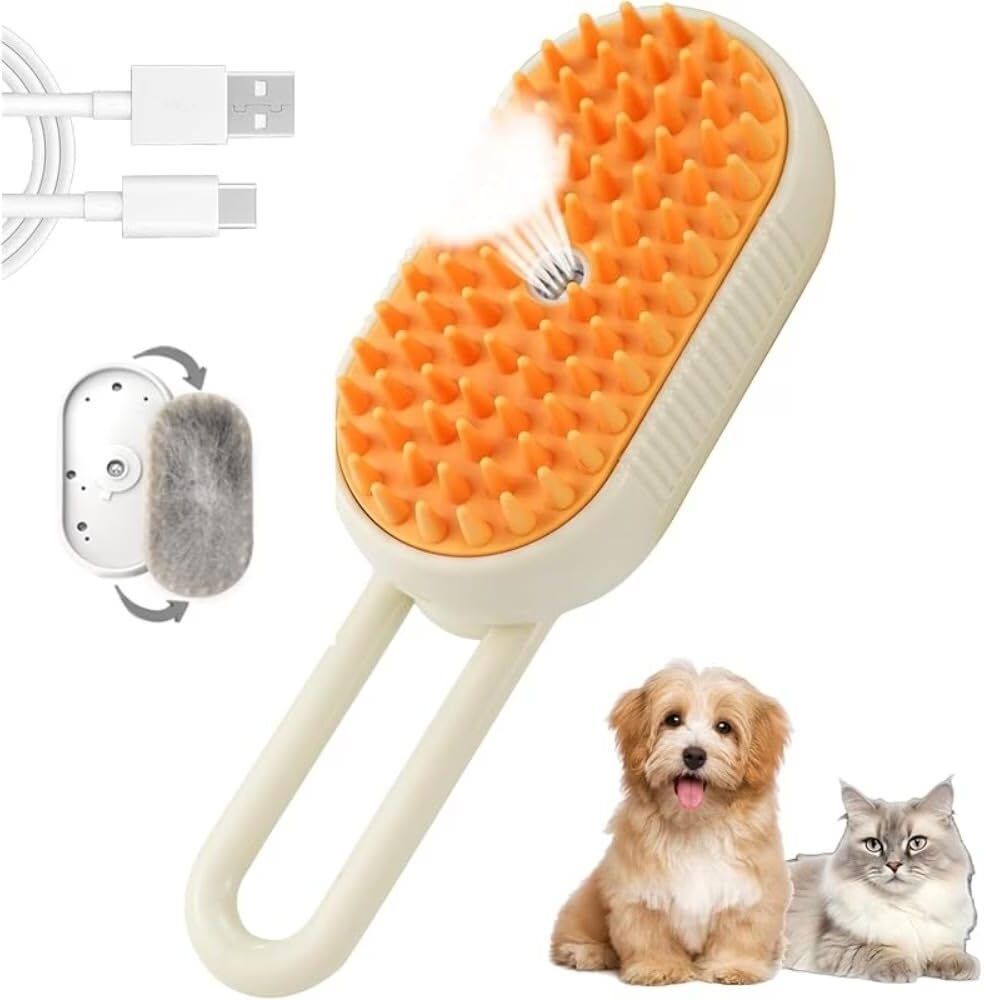 3 in 1 Pet Hair Removal Comb Pet Steam Brush for Dogs, Cats hair to Remove Multicolor Pet Hair Trimmer-image-35