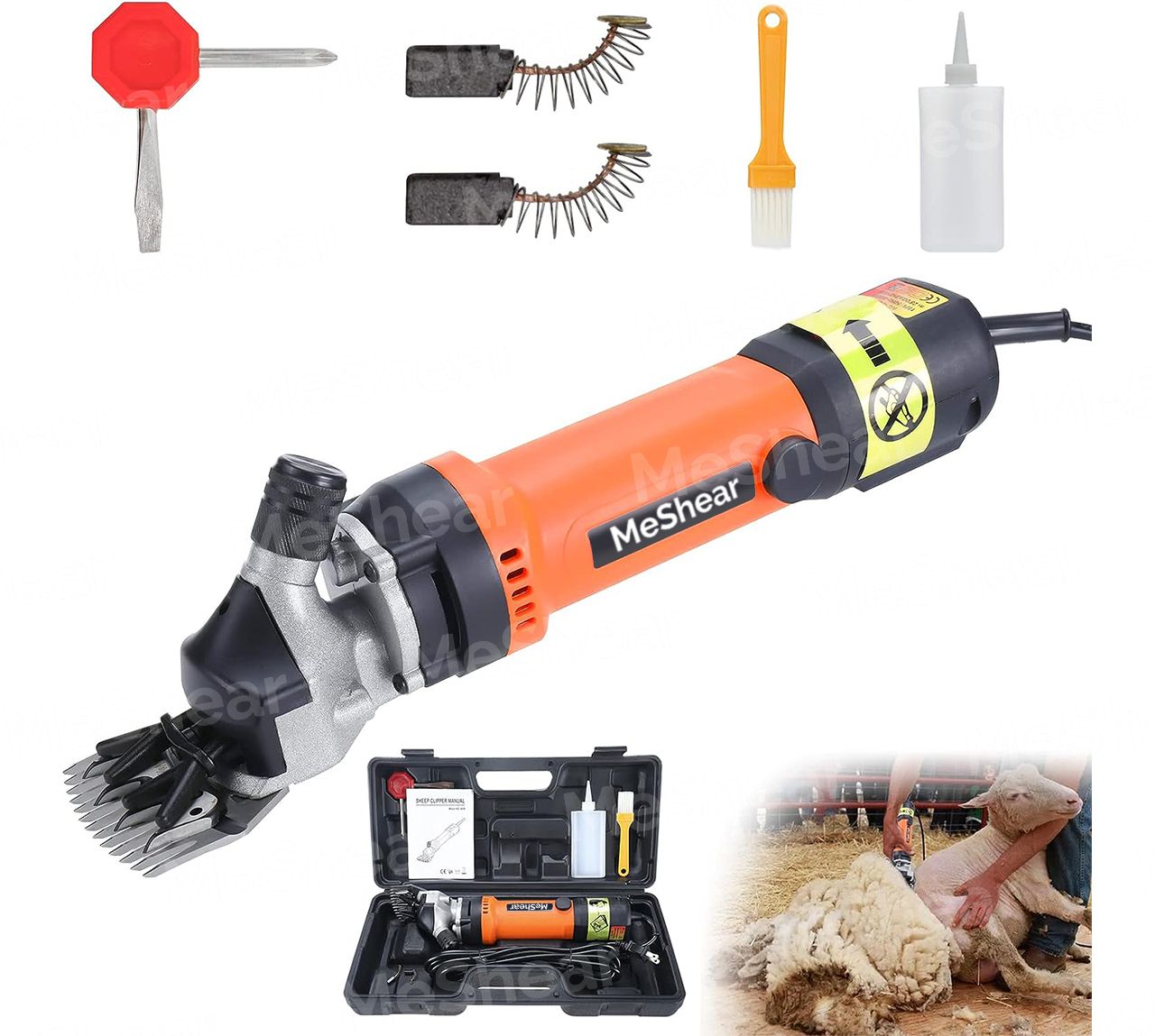 meshear 1100W Goat/Sheep hair cutting machine Orange, Red Pet Hair Trimmer-picture-46