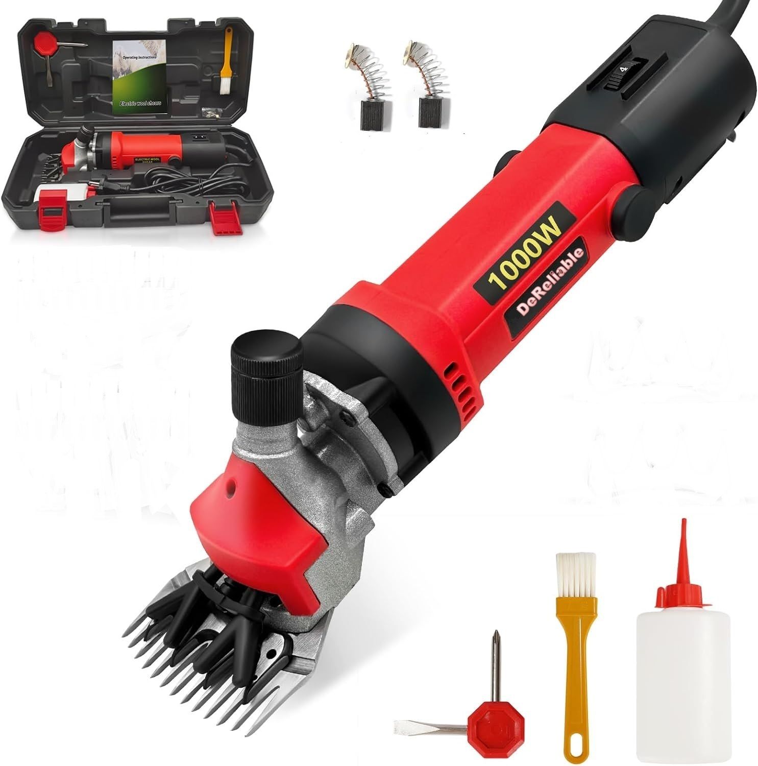 1000W 6 speed control Goat/sheep hair cutting machine 3200 RPM Red, Black Pet Hair Trimmer-image-35