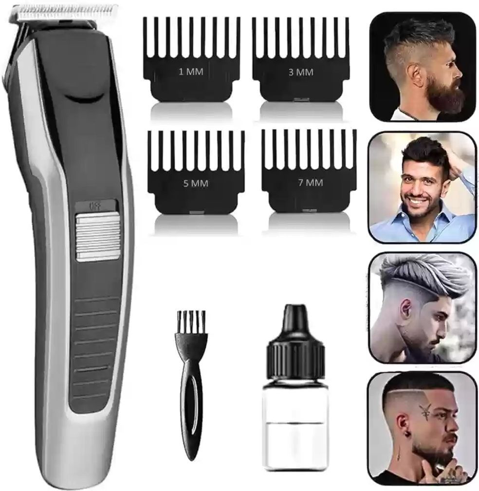 dazzel flex Beard & Hair 538 Rechargeable Professional Hair Trimmer Silver, Black Pet Hair Trimmer-picture-31