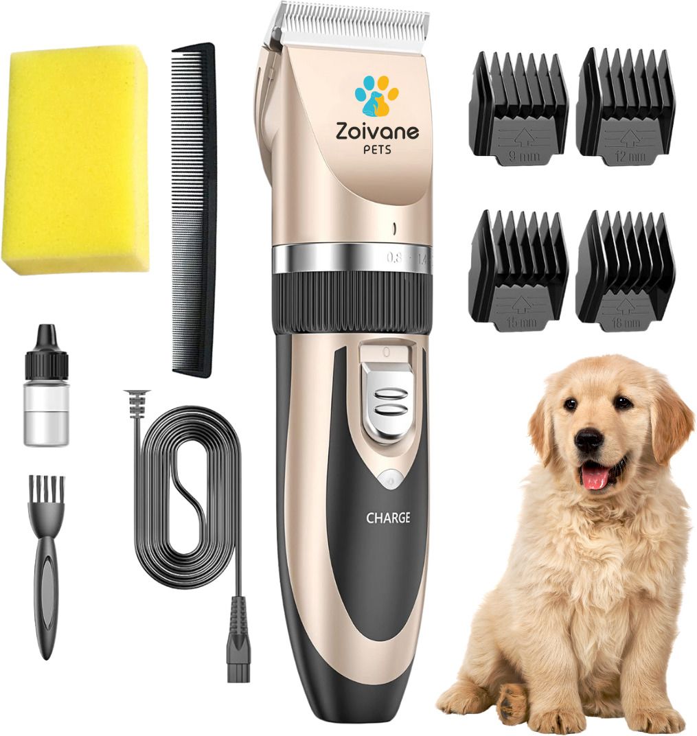 zoivane Dog Hair Trimmer | Pet Grooming Kit | Dog Accessories | Rechargeable Black Pet Hair Trimmer-picture-28