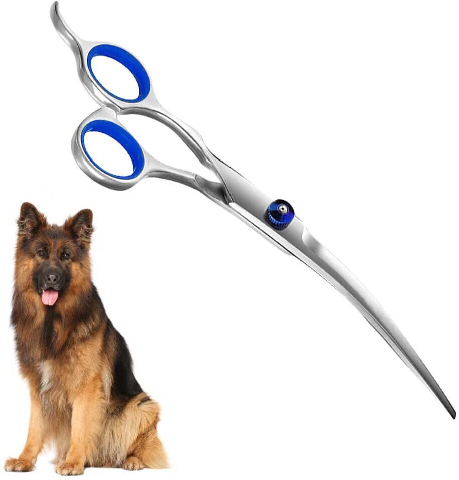 evetis CAT Dog Grooming Up curved scissor, Heavy Duty, Titanium, Perfect Grip AC Silver, Steel Pet Hair Trimmer-picture-35