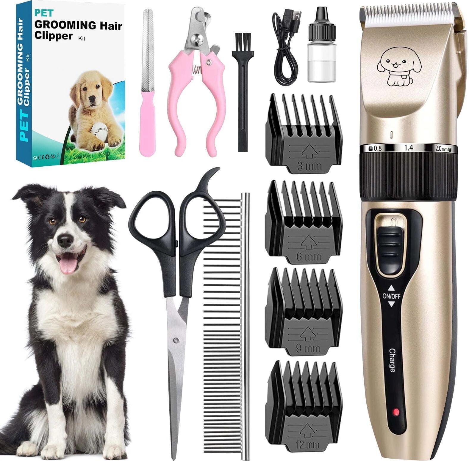 godworks Dog & Cat Grooming Kit Low Noise Electric Rechargeable Cordless Cutter Multicolor Pet Hair Trimmer-picture-44