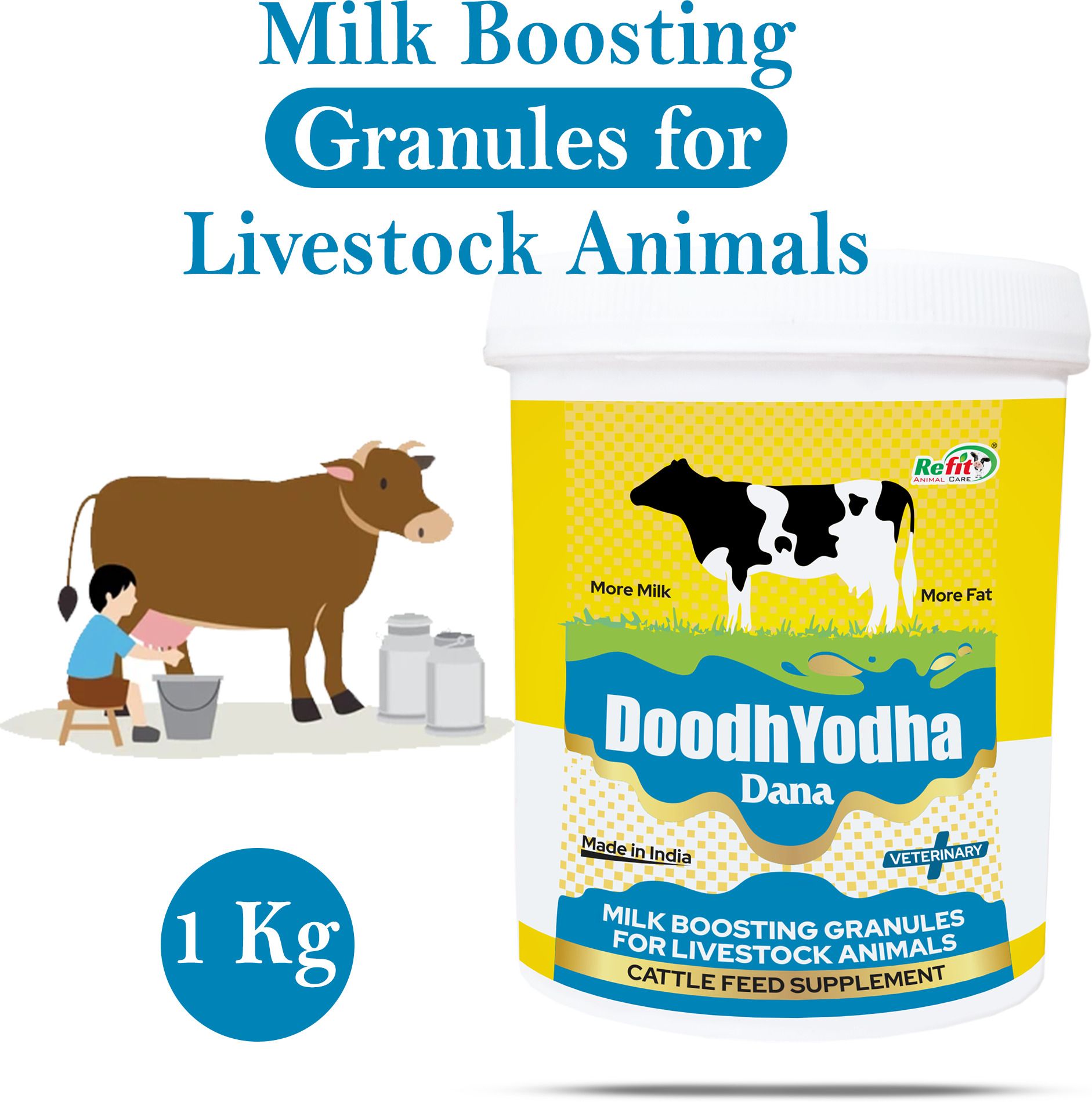 refit animal care Milk Booster Granules For Cow, Buffalo, Cattle & Goat Pet Health Supplements-picture-11