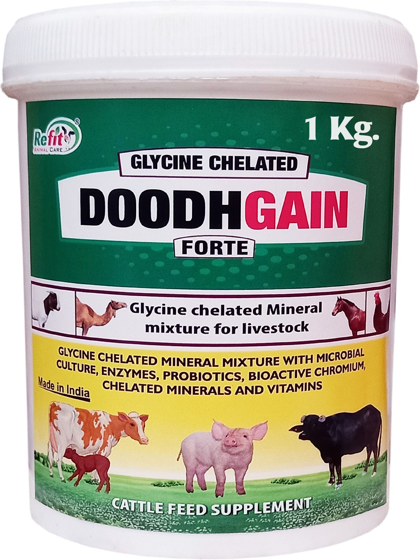 refit animal care Glycine Chelated Mineral Mixture For Cow, Cattle & Farm Animals, Doodhgain Forte Pet Health Supplements-picture-39