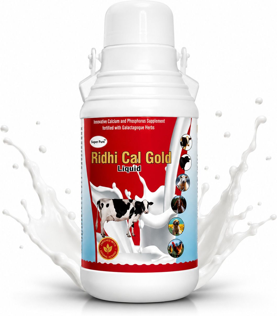 super pure Ridhi Cal Gold Liquid Calcium Supplement for Cattle & Buffalo | Bone Strength Pet Health Supplements-picture-34
