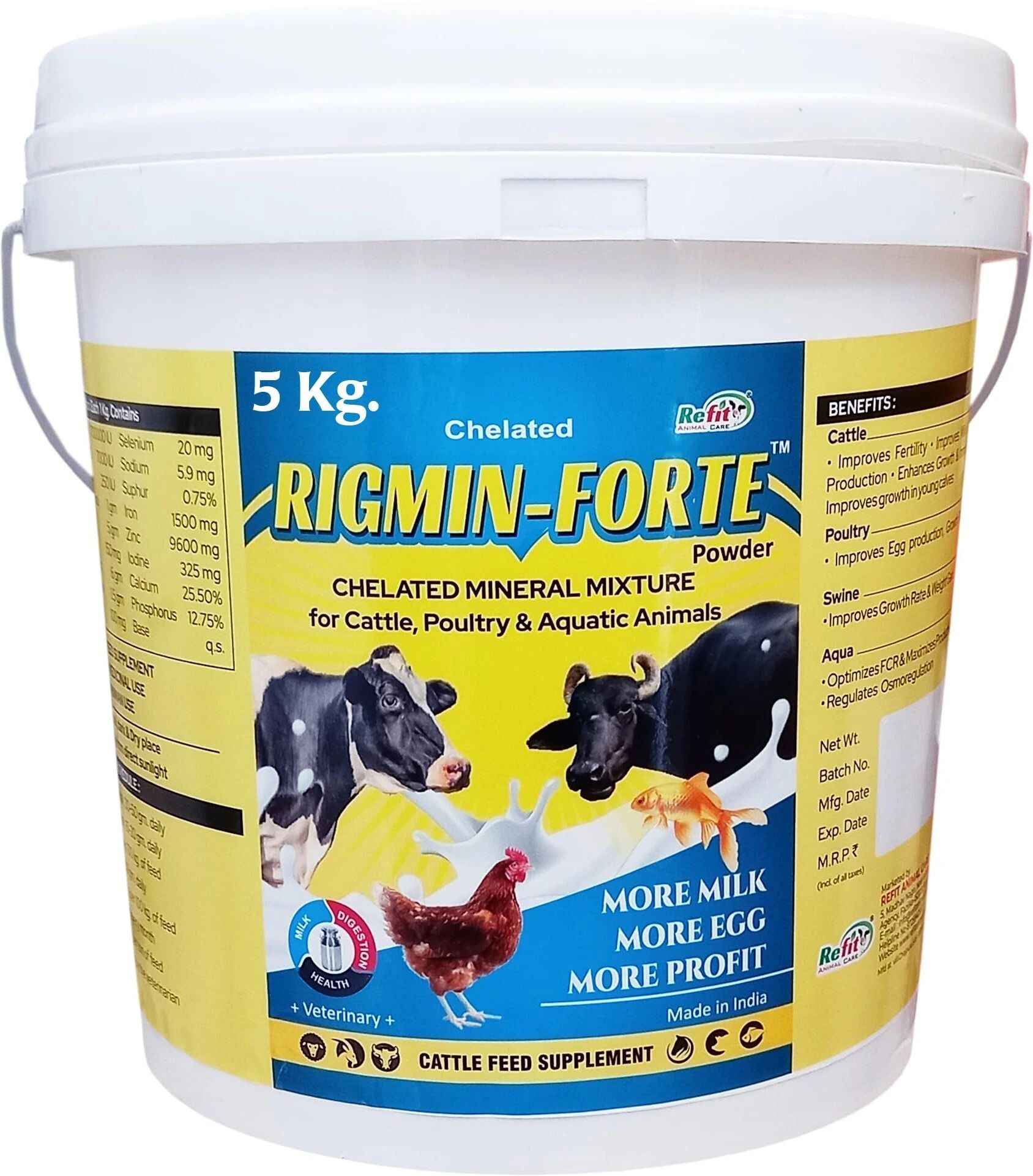 refit animal care Chelated Mineral Mixture Powder For Cow, Cattle, Goat & Farm Animal,Rigmin Forte Pet Health Supplements-picture-22