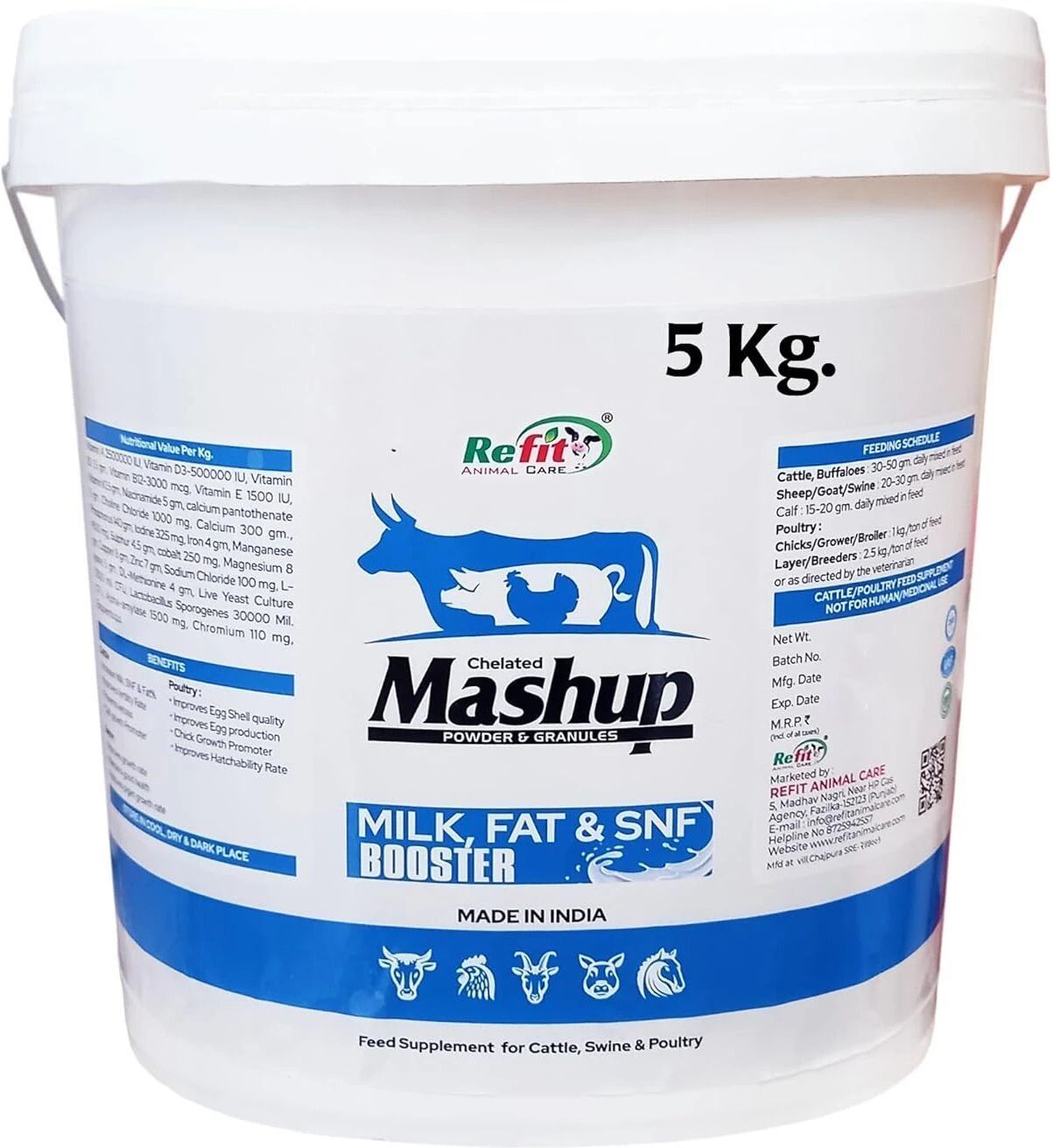 refit animal care Granules & Mineral Mixture Powder For Cow, Goat, Poultry & Dairy Animal, Mashup Pet Health Supplements-picture-33