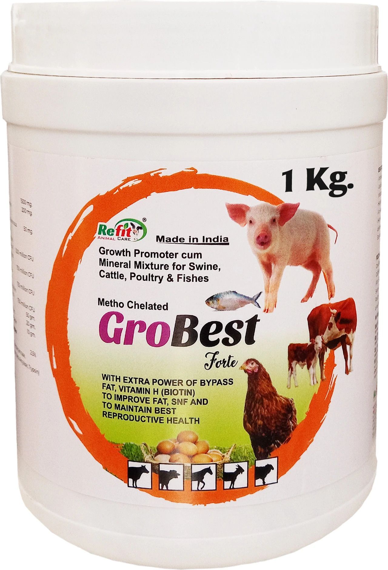 refit animal care Metho Chelated Mineral Mixture for Cow, Buffalo, Poultry, Fish and Aqua, GroBest Pet Health Supplements-picture-33