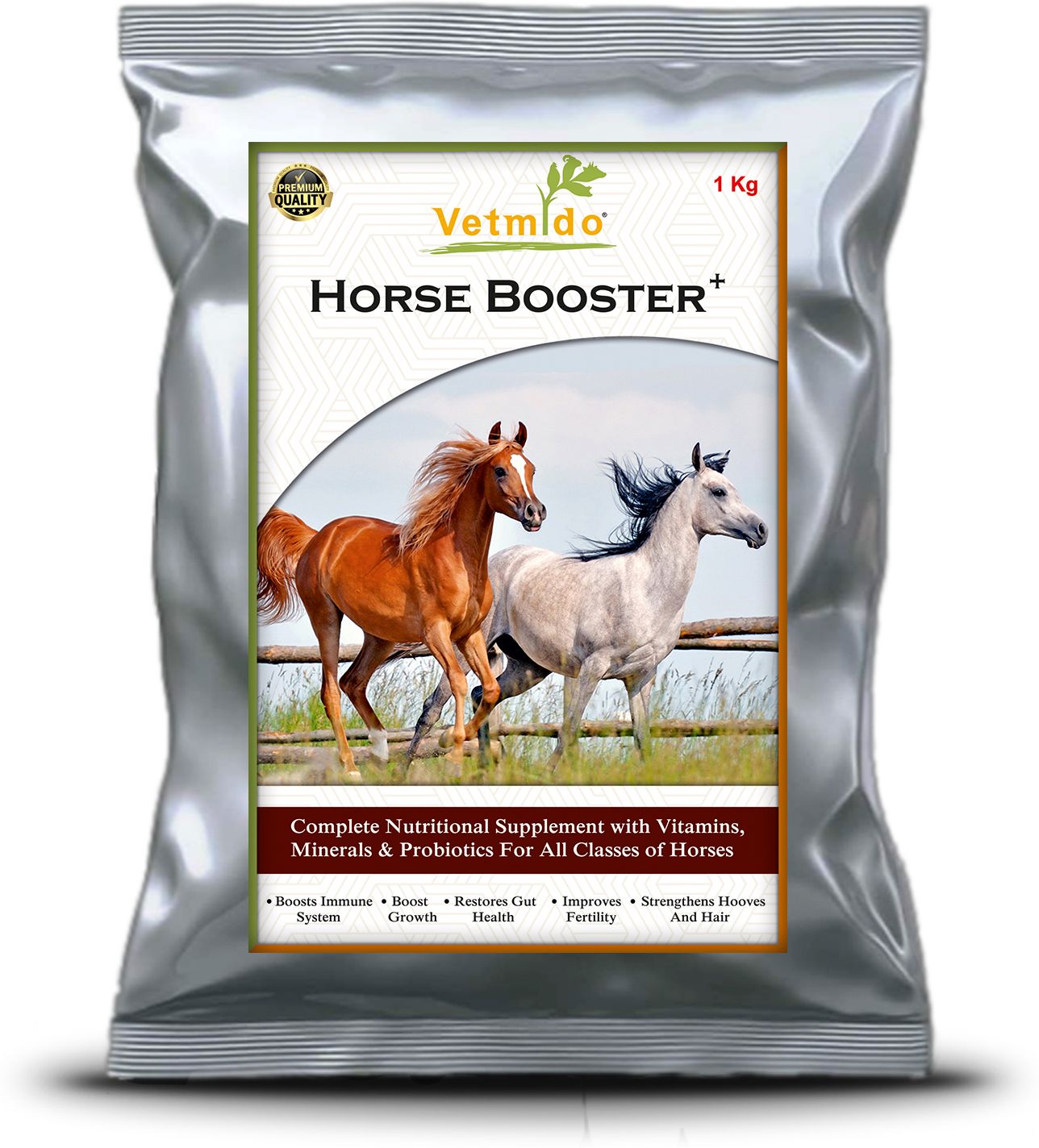 Horse Booster Plus - Growth Booster with Vitamins, Minerals, Probiotic For Horse Pet Health Supplements