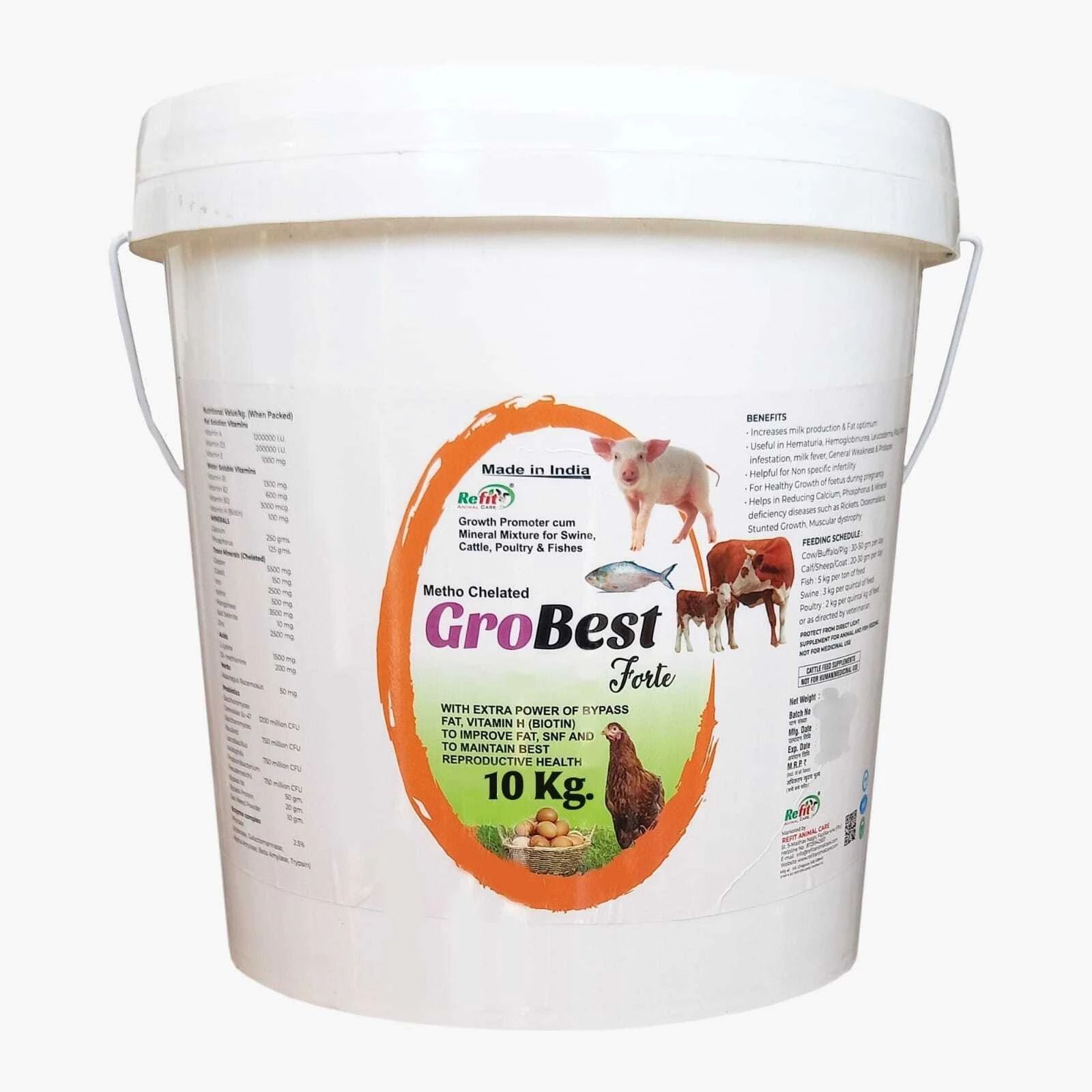 refit animal care Metho Chelated Mineral Mixture for Cow, Buffalo, Poultry, Fish and Aqua, GroBest Pet Health Supplements-picture-23
