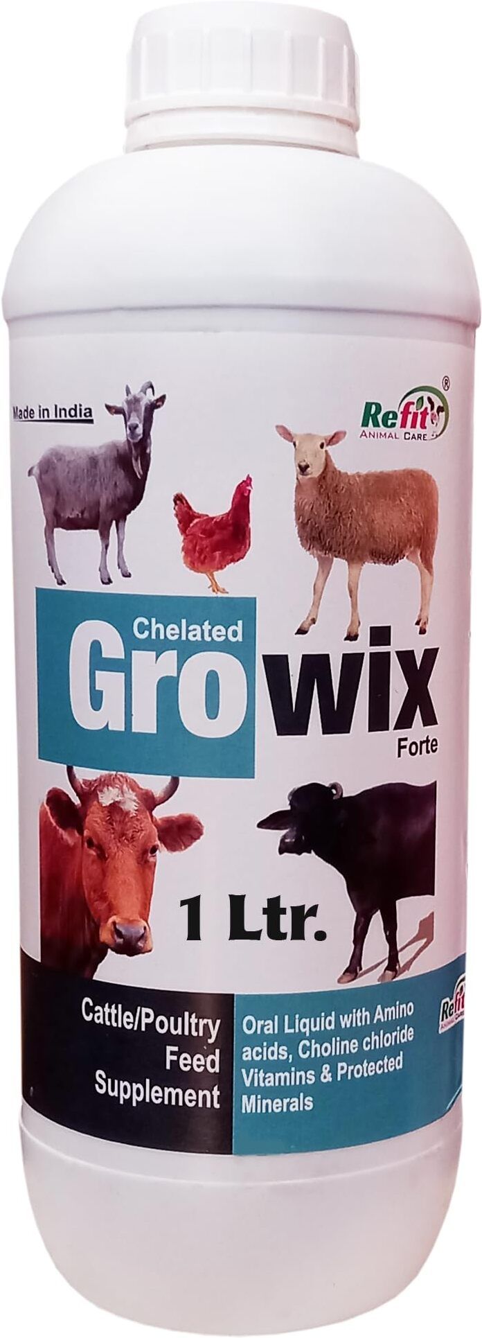 refit animal care Growth Promoter Tonic for Poultry, Cattle & Farm Animals Pet Health Supplements-picture-44