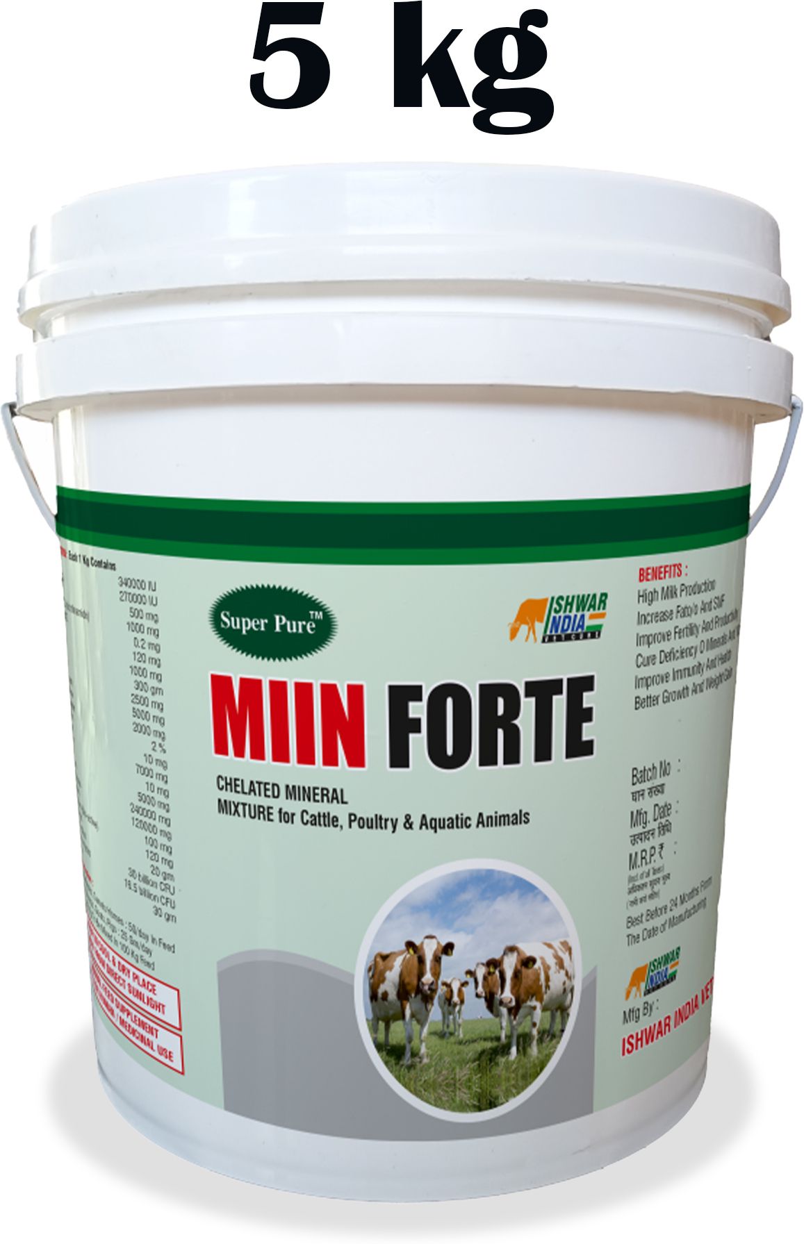 MIIN Forte Bucket – Mineral Mixture Powder for Cattle, Buffalo & Goats Pet Health Supplements