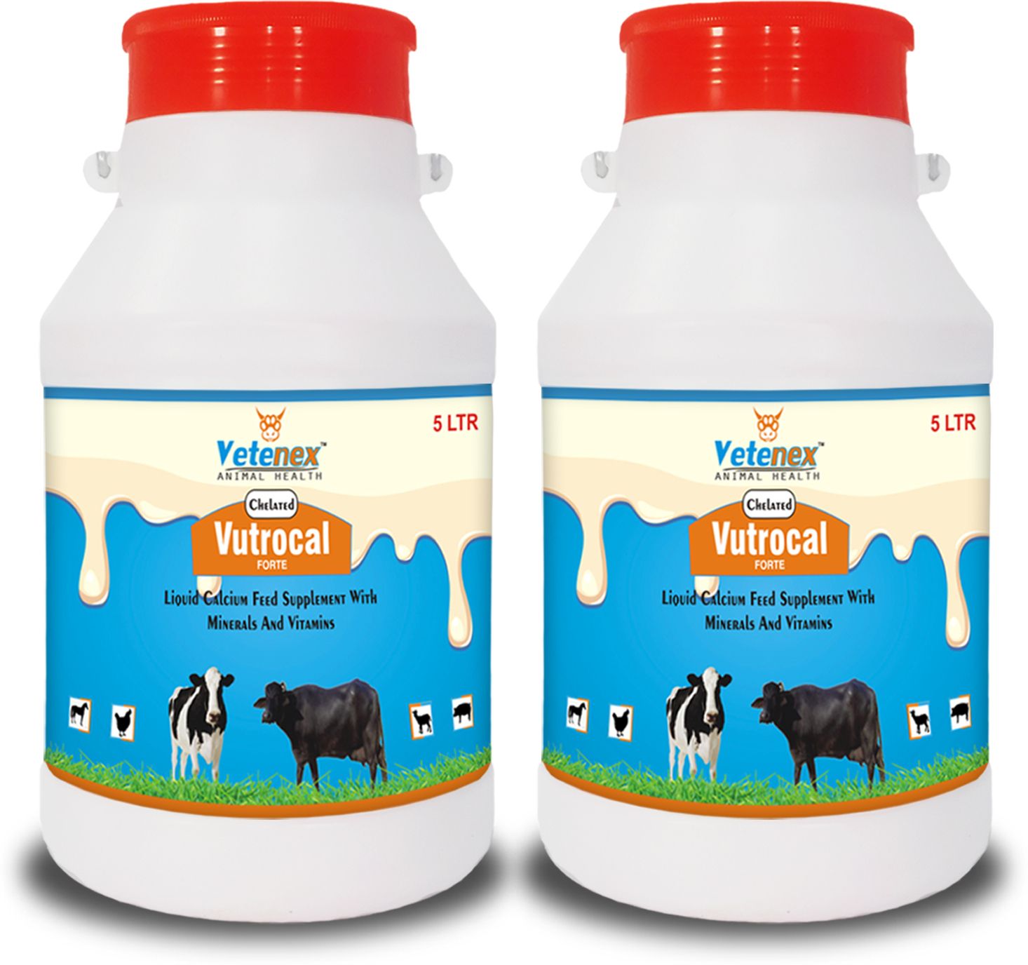 vetenex Vutrocal Forte - Chelated Liquid Calcium Supplement for Cow & Buffalo (5Ltr x 2) Pet Health Supplements-picture-45