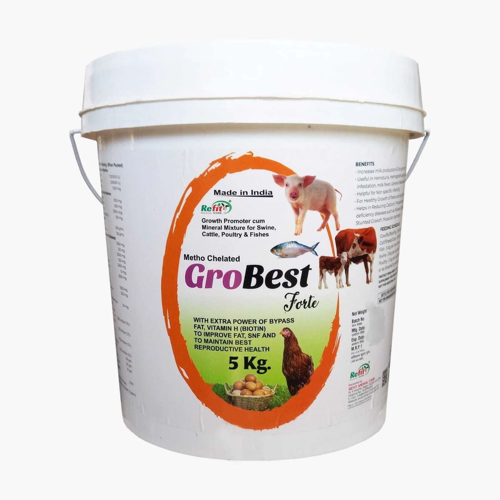 refit animal care Metho Chelated Mineral Mixture for Cow, Buffalo, Poultry, Fish and Aqua, GroBest Pet Health Supplements-picture-25