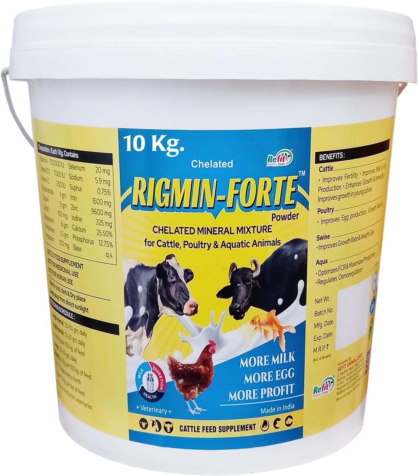 refit animal care Chelated Mineral Mixture Powder For Cow, Cattle, Goat & Farm Animal,Rigmin Forte Pet Health Supplements-picture-32