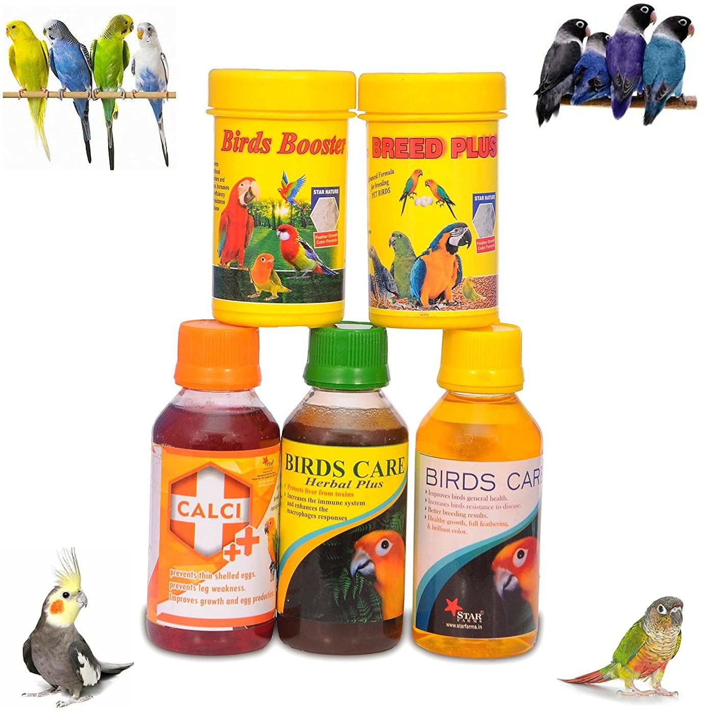 tunai Star farms BreedPlus,Booster,Birdscare,birds care herbal, calcium plus Pack Of 5 Pet Health Supplements-picture-10