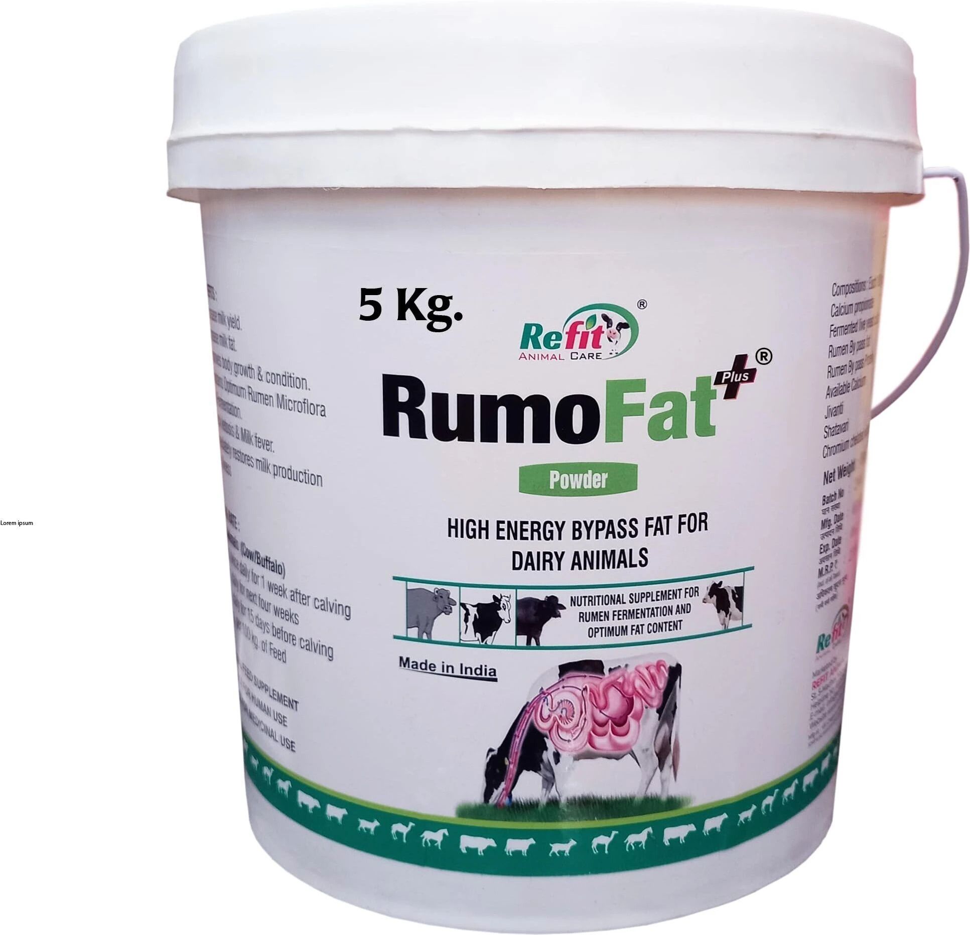 refit animal care Rumen Bypass Rumo Fat for Cattle, Cow, Buffalo and Farm Animals Pet Health Supplements-picture-41