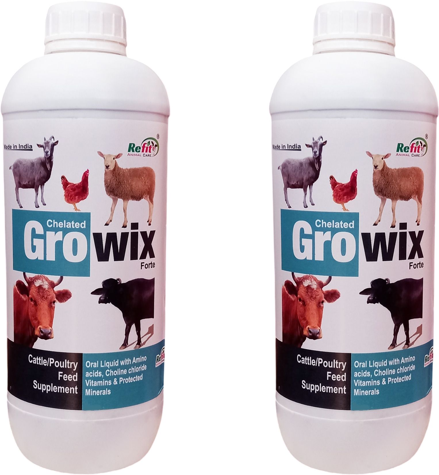 refit animal care Growth Promoter Tonic for Poultry, Birds, Cattle & Farm Animals Pet Health Supplements-picture-35