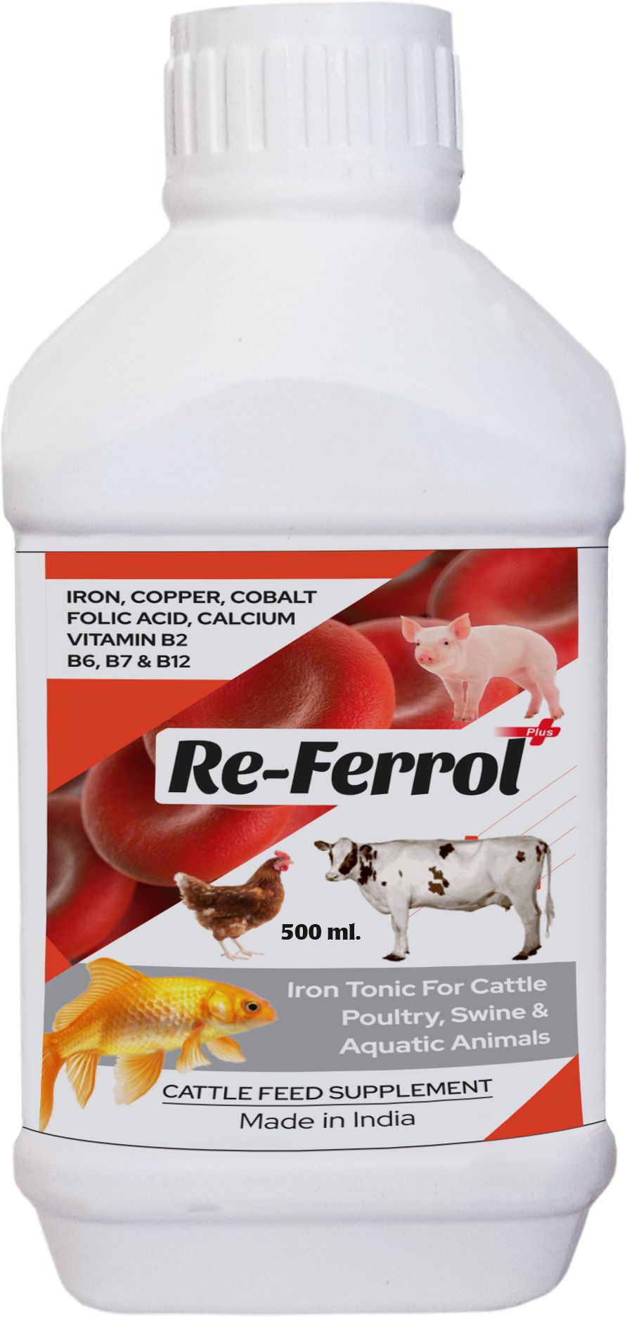 Iron Tonic Supplement for Cattle, Goat, Poultry, Birds, Cow, Sheep and Livestock Animals Pet Health Supplements