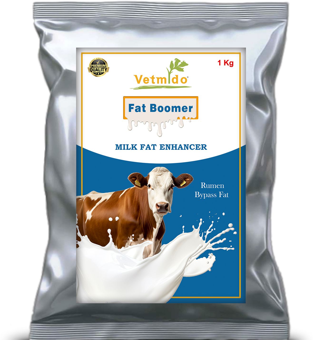 Fat Boomer - Rumen Bypass Fat, Energy & Milk Booster for Cattle, Cows & Buffalo Pet Health Supplements
