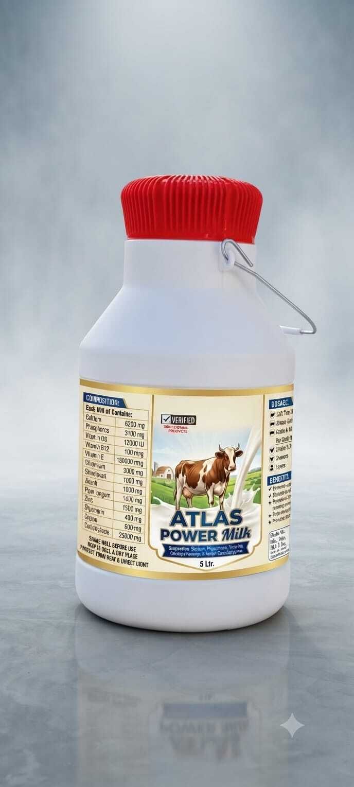 ATLAS POWER Milk Calcium for Buffalo, Cow increase Milk Production, Fat in Milk Pet Health Supplements-image-45