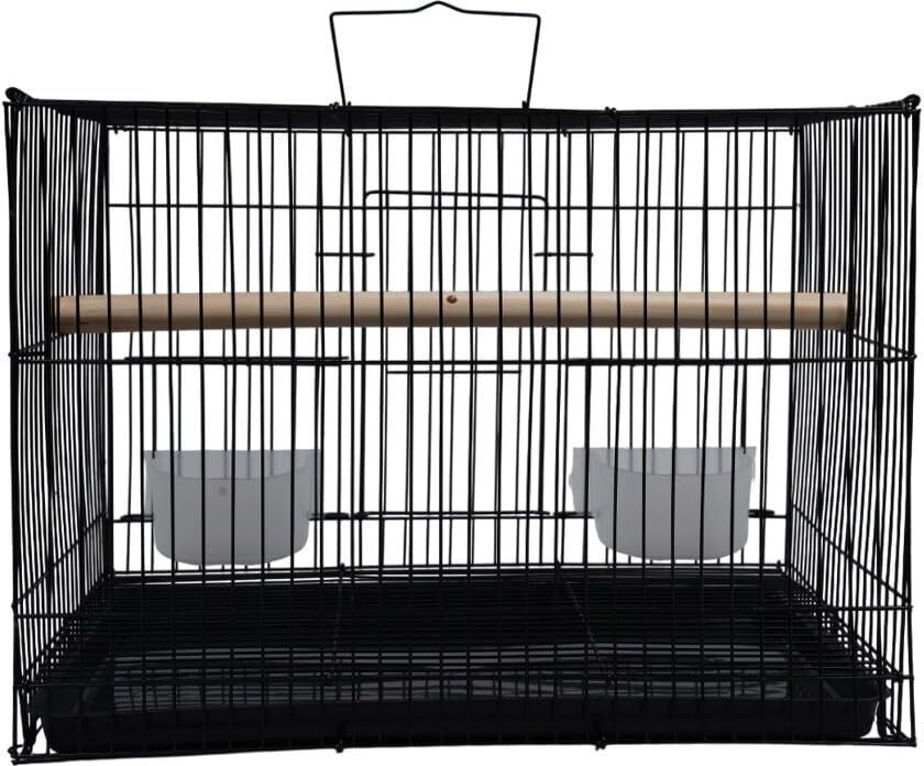 hara enterprises 1.25 Feet Black Bird Cage with Accessories, 38 x 28 x 28 cm, Bite Resistant Bird Cage-picture-16