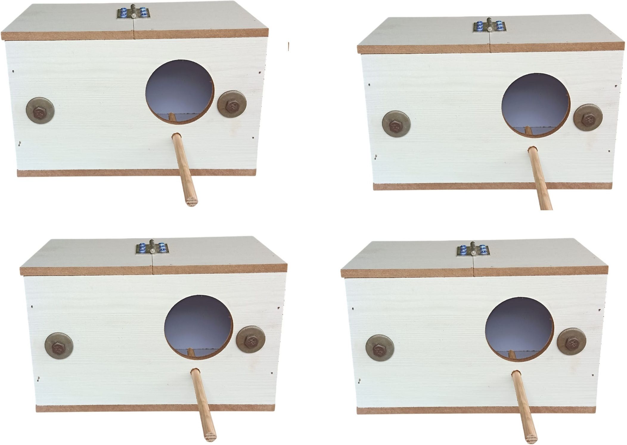 shree ganga enterprise Breeding box for lovebird, budgies and other birds size 9*6*6 inch pack of 4 box Bird House-picture-46