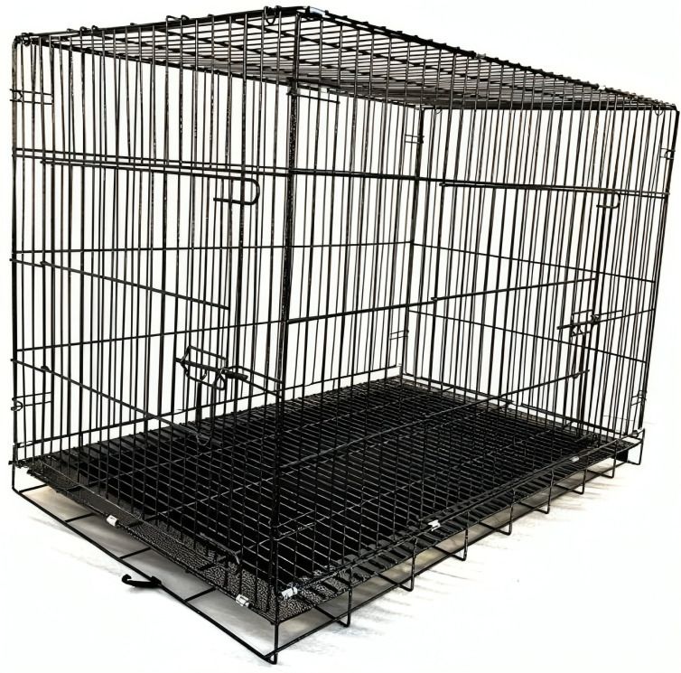 Pet Single Door Folding Metal Cage with Removable Tray for Dog & Cat, 24 Inch Dog, Cat, Rabbit Cage-image-5