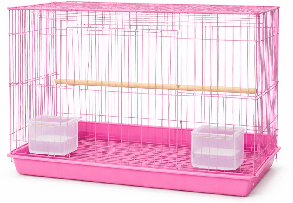 finypetz 15 Inch Bird Cage Pink Small Cage Budgies Lovebirds with Cups Perch Bird Cage-picture-29