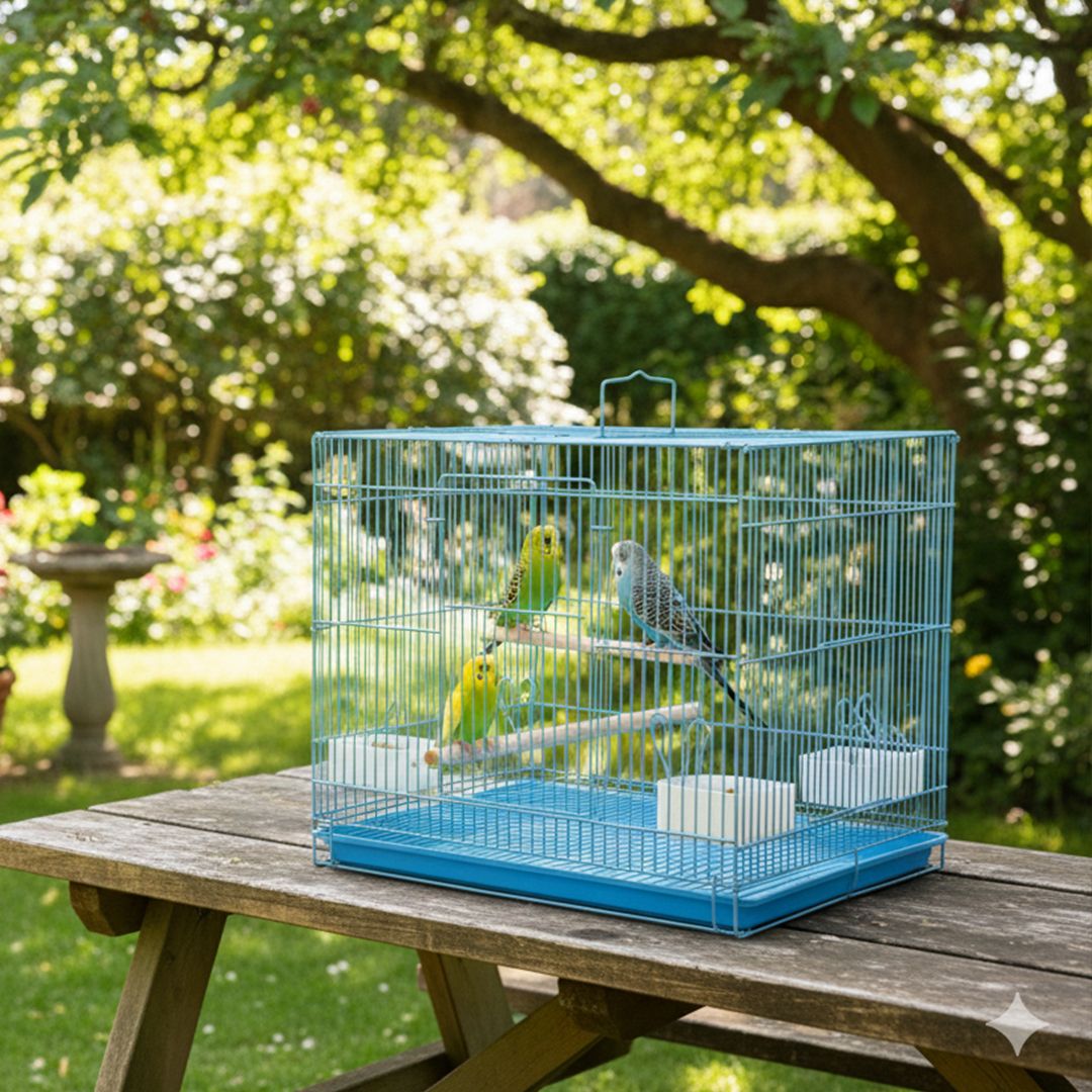 devis 2 ft Feet Bird Cage with Accessories, 61x42x42 cm,Bite Resistant Blue Bird Cage-picture-19