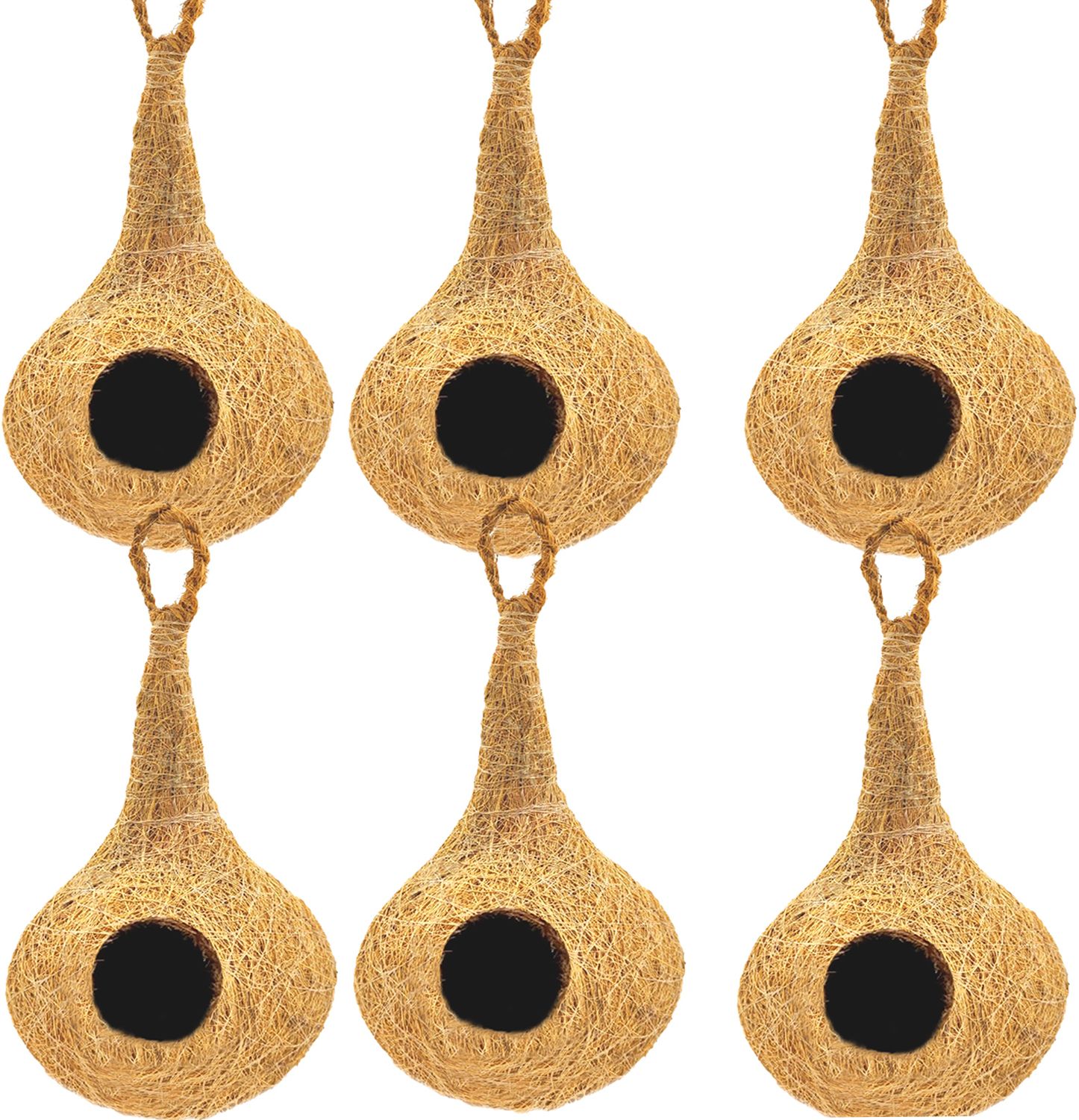 liveonce NATURAL BIRD NEST WITH HANGING HOOKS U CAN PLACE ANYWHERE PACK OF 6 Bird House-picture-19
