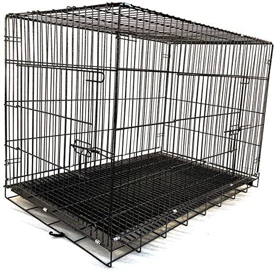 chullbull pet products Double Door Folding Metal Dog Cage with Paw Protector, for Small Dogs and Puppy Dog, Cat, Rabbit, Miniature Pig, Monkey, Bird, Hamster Cage-picture-23